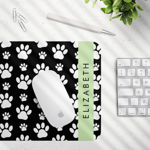 Muster, Dog Paws, Schwarz und Weiß, Ihr Name Mousepad
