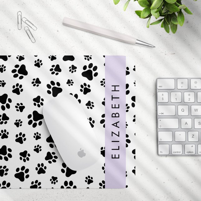 Muster, Dog Paws, Schwarz und Weiß, Ihr Name Mousepad (Von Creator hochgeladen)