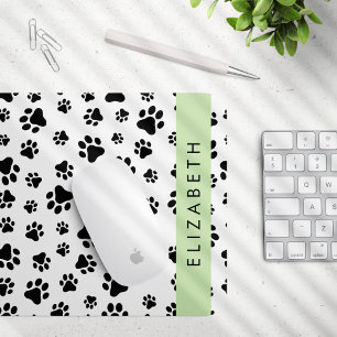 Muster, Dog Paws, Schwarz und Weiß, Ihr Name Mousepad