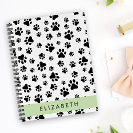 Muster, Dog Paws, Schwarz und Weiß, Ihr Name Notizbuch