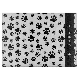 Muster, Dog Paws, Schwarz und Weiß, Ihr Name Schneidebrett