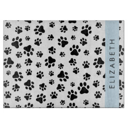 Muster, Dog Paws, Schwarz und Weiß, Ihr Name Schneidebrett