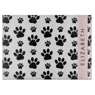Muster, Dog Paws, Schwarz und Weiß, Ihr Name Schneidebrett