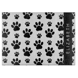 Muster, Dog Paws, Schwarz und Weiß, Ihr Name Schneidebrett