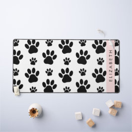Muster, Dog Paws, Schwarz und Weiß, Ihr Name Schreibtischunterlage