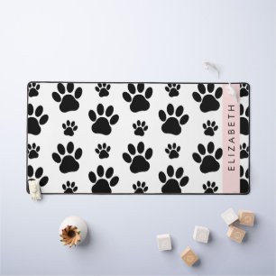 Muster, Dog Paws, Schwarz und Weiß, Ihr Name Schreibtischunterlage