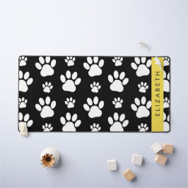 Muster, Dog Paws, Schwarz und Weiß, Ihr Name Schreibtischunterlage