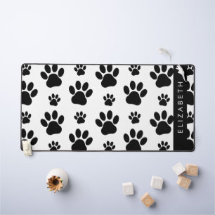 Muster, Dog Paws, Schwarz und Weiß, Ihr Name Schreibtischunterlage