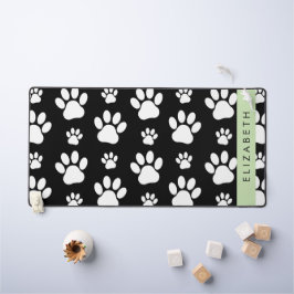 Muster, Dog Paws, Schwarz und Weiß, Ihr Name Schreibtischunterlage