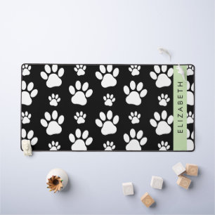 Muster, Dog Paws, Schwarz und Weiß, Ihr Name Schreibtischunterlage