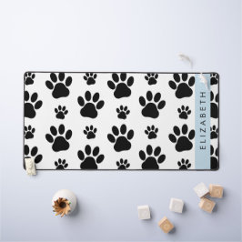 Muster, Dog Paws, Schwarz und Weiß, Ihr Name Schreibtischunterlage