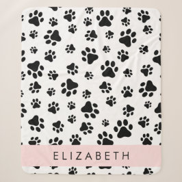 Muster, Dog Paws, Schwarz und Weiß, Ihr Name Sherpadecke