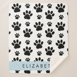 Muster, Dog Paws, Schwarz und Weiß, Ihr Name Sherpadecke