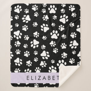 Muster, Dog Paws, Schwarz und Weiß, Ihr Name Sherpadecke