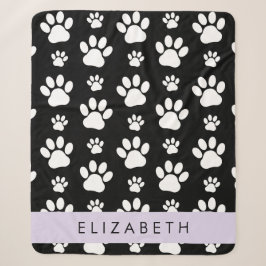 Muster, Dog Paws, Schwarz und Weiß, Ihr Name Sherpadecke