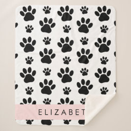 Muster, Dog Paws, Schwarz und Weiß, Ihr Name Sherpadecke