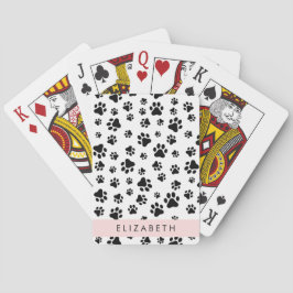 Muster, Dog Paws, Schwarz und Weiß, Ihr Name Spielkarten
