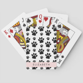 Muster, Dog Paws, Schwarz und Weiß, Ihr Name Spielkarten