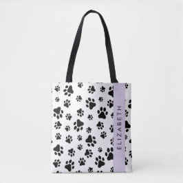 Muster, Dog Paws, Schwarz und Weiß, Ihr Name Tasche