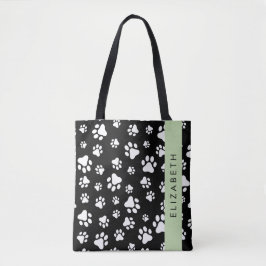 Muster, Dog Paws, Schwarz und Weiß, Ihr Name Tasche