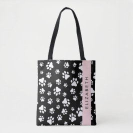 Muster, Dog Paws, Schwarz und Weiß, Ihr Name Tasche