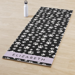 Muster, Dog Paws, Schwarz und Weiß, Ihr Name Yogamatte