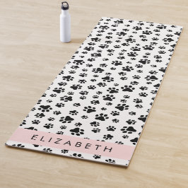 Muster, Dog Paws, Schwarz und Weiß, Ihr Name Yogamatte