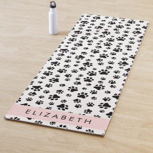 Muster, Dog Paws, Schwarz und Weiß, Ihr Name Yogamatte