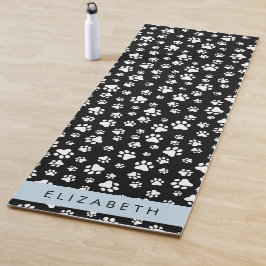 Muster, Dog Paws, Schwarz und Weiß, Ihr Name Yogamatte
