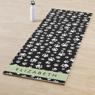 Muster, Dog Paws, Schwarz und Weiß, Ihr Name Yogamatte