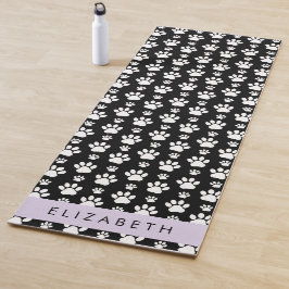 Muster, Dog Paws, Schwarz und Weiß, Ihr Name Yogamatte