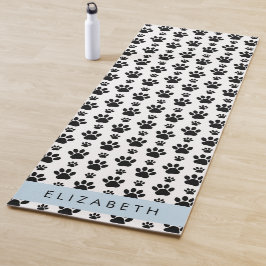 Muster, Dog Paws, Schwarz und Weiß, Ihr Name Yogamatte