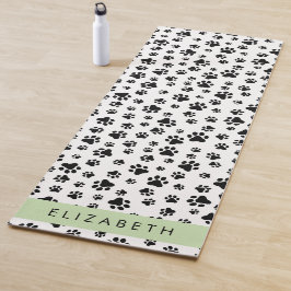 Muster, Dog Paws, Schwarz und Weiß, Ihr Name Yogamatte
