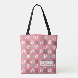 Muster drucken rosa mit Namen einfügen Tasche
