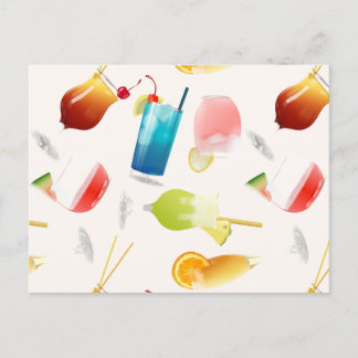 Muster echte Cocktails und Longdrinks. Postkarte