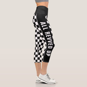 Muster eines benutzerdefinierten schwarzen und wei capri leggings