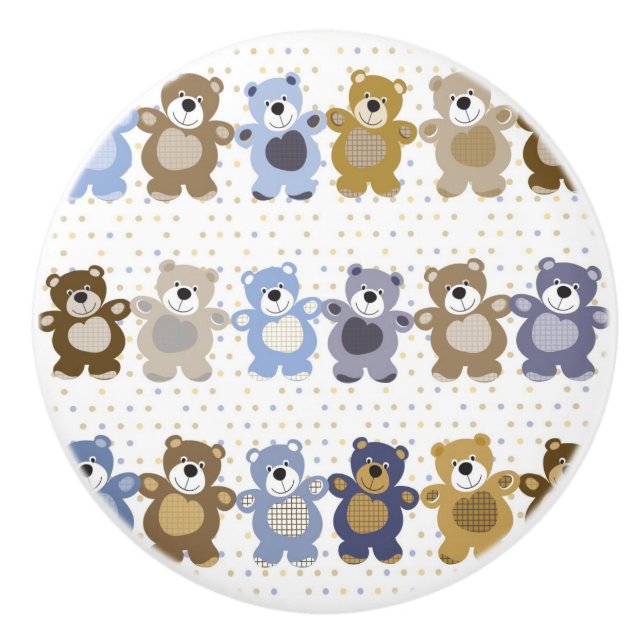 Muster eines Spielzeug-Teddybären Keramikknauf (Vorderseite)