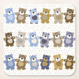 Muster eines Spielzeug-Teddybären Rechteckiger Pappuntersetzer
