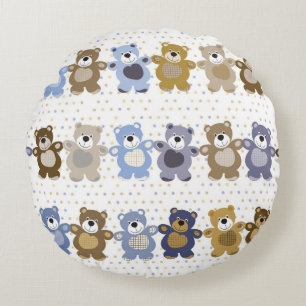 Muster eines Spielzeug-Teddybären Rundes Kissen