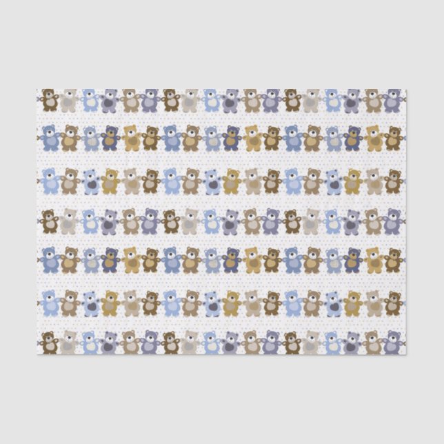Muster eines Spielzeug-Teddybären Seidenpapier (Vorderseite)