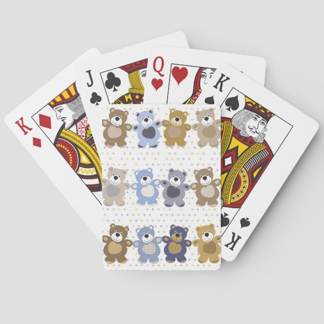 Muster eines Spielzeug-Teddybären Spielkarten (Rückseite)