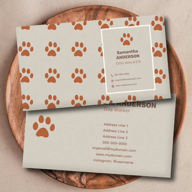 Muster einfügen - Dog Walker Visitenkarte (Dog Walker Business Card)