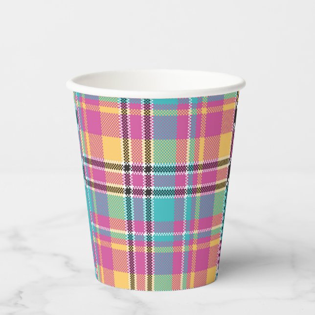 Muster farbenfroh Stilvolles Design Geometric Vint Pappbecher (Vorderseite)