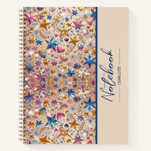 Muster Farbenfrohe Shiny Stars SpiralNotebook Notizbuch