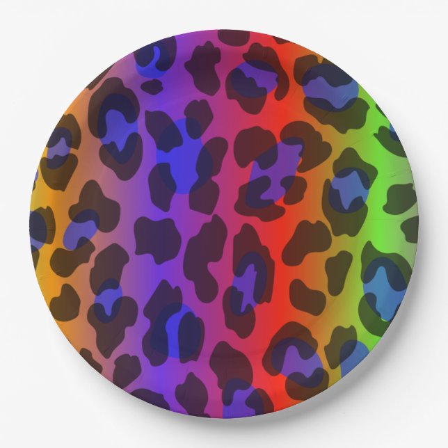Muster farbige Inspiration Retro Tiger Pappteller (Vorderseite)