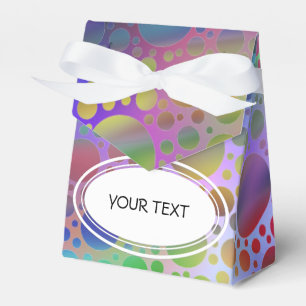 Muster - farbige Punkte + Text- und Hintergrundfar Geschenkschachtel