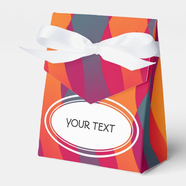 Muster - farbige Wellen + Text Geschenkschachtel (Vorderseite)