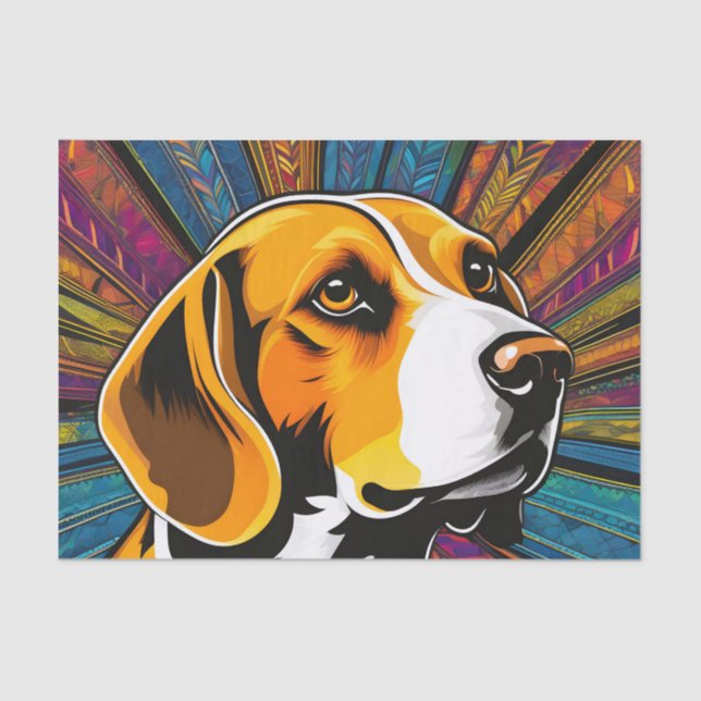Muster farbiger Beagle Seidenpapier (Vorderseite)