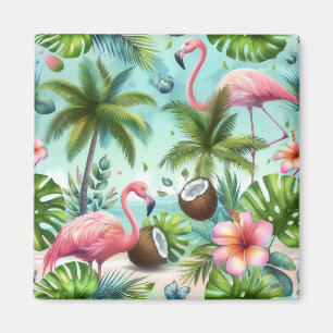 Muster Flamingos & Coconuts Magnet