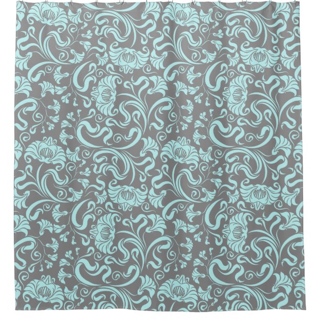 Muster Floral/Damast Duschvorhang (Vorderseite)
